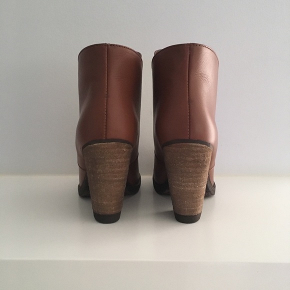 Cognac Leather Slip On Ankle Bootie - Picture 6 of 6